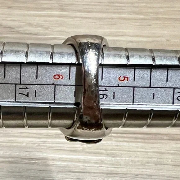 Vintage Designer KRYPELL Sterling Silver & Gold "X" CZ Dome Ring, Size 5.5 - Picture 13 of 13